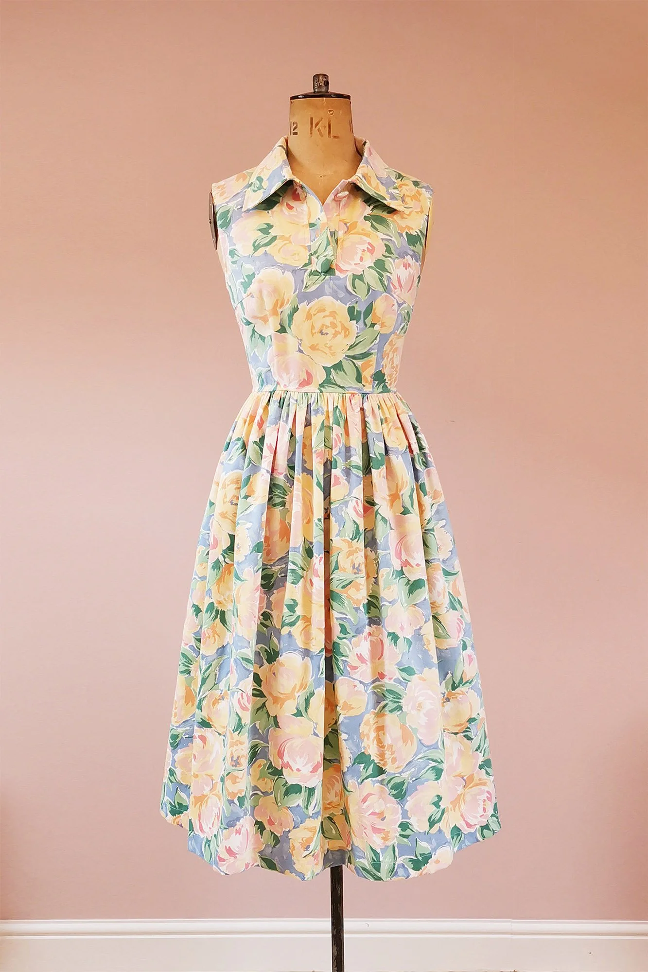 Vintage 1950s Style Made To Order Dress Using Vintage Fabrics